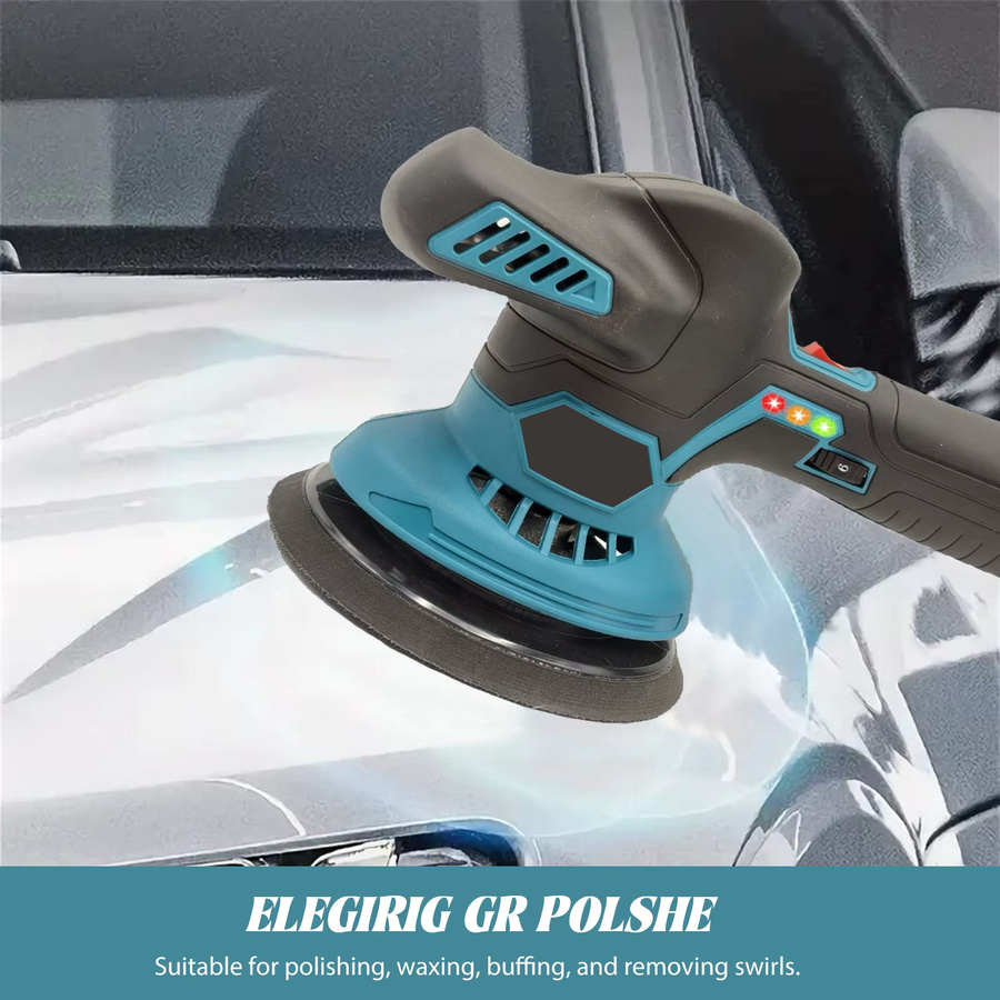 Kabelloser elektrischer Autopolierer mit 6 Gängen in Blau für Makita 21V LXT Akkus - Bild 5