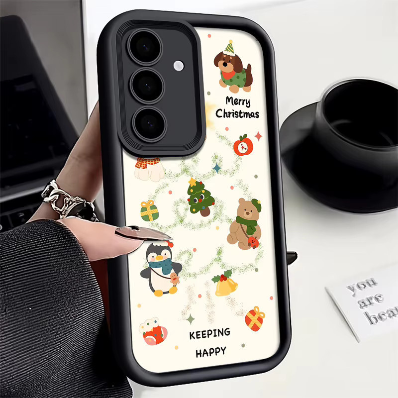 Weihnachtliche Handyhülle für Samsung Galaxy S25 S24 S23 S22 Ultra FE A55 A54 A36 A26 A17 A16 A15 in Schwarz und Multicolour - Bild 4