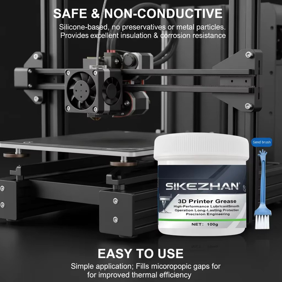 2-in-1 3D-Drucker Schmiermittel und Wärmeleitpaste als Hochleistungs-Silikonpaste für Leitspindeln und Schienen mit Rostschutz für Bambu Lab und Creality - Bild 2