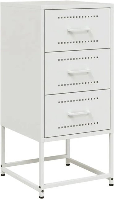 vidaXL Nachttisch aus Stahl in Weiß im Industrie-Stil, B/T/H: 36 x 39 x 78 cm - Bild 1