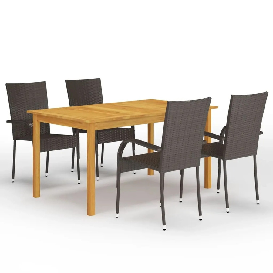 vidaXL 5-tlg Garten-Essgruppe Modell 9 aus Akazien-Massivholz in Braun - Bild 2