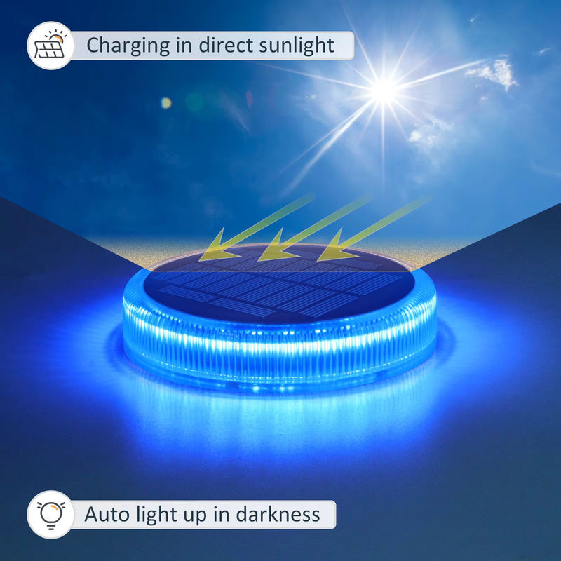 Yilaie Solar-LED-Einfahrtsleuchten im 4er-Pack, wasserdichte IP68 Gartenleuchten in Blau für Treppen, Stufen, Hof und Außenbereich - Bild 6