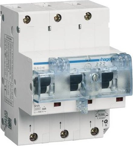 Hager Hauptleitungsschutzschalter HTN316C 16A 400V Weiß - Bild 1