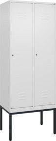 C+P Spind Classic PLUS Garderobenschrank aus Stahl mit 2 Abteilen, Zylinderschloss und 4 Garderobenhaken, H x B x T: 212 x 80 x 50 cm - Bild 1
