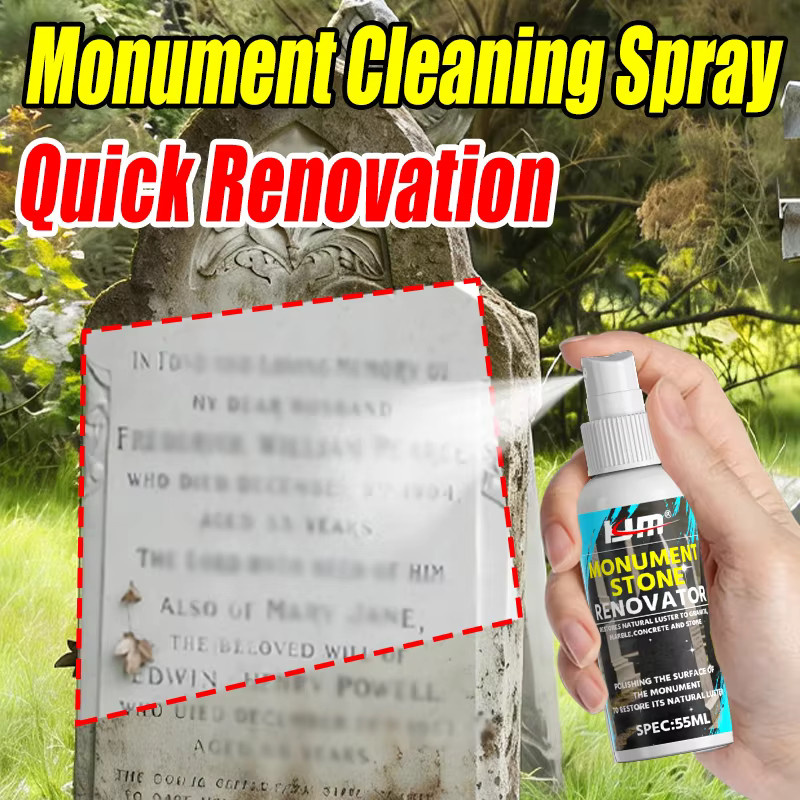 KJM Denkmalstein-Renovierungsspray zur Fleckenentfernung und Glanzwiederherstellung für Grabsteine, Granit, Marmor und Steinflächen, 55 ml - Bild 2