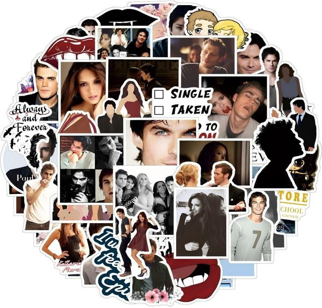 Wucifang Bags The Vampire Diaries Graffiti Aufkleber, 50 Stück, gray - Bild 1