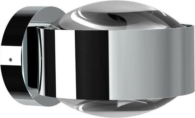 Top Light Puk Maxx Wandleuchte LED in Chrom mit transparenter Glaslinse und warmweißem Licht - Bild 1