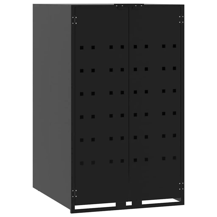 DELUKE Mülltonnenbox GORILO Mülltonnenverkleidung für 1 Tonne aus Stahl in Schwarz Matt, B/T/H: 69 x 79 x 117 cm - Bild 2