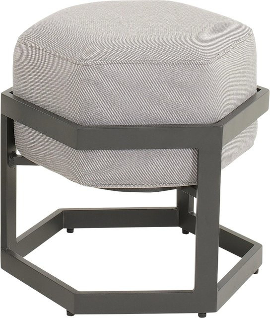 Lesli Hocker Esagono in Anthrazit mit Polsterung aus Aluminium und Polyester, B/T/H: 47,5 x 48 x 41,5 cm - Bild 1