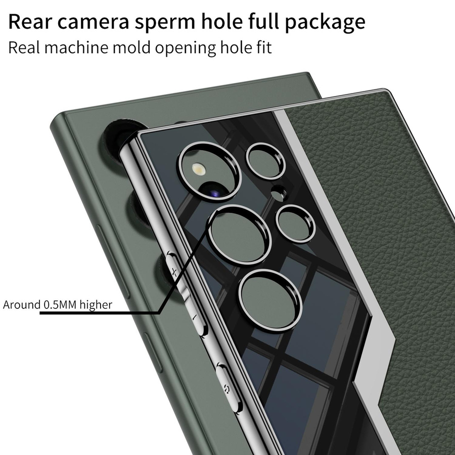 Luxuriöse ultradünne Leder-Schutzhülle mit Stift für Samsung Galaxy S24 Ultra Plus 5G inklusive Kameraschutz - Bild 1