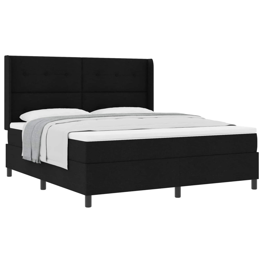 vidaXL Boxspringbett mit Matratze in Schwarz aus Stoff, B/T: 180 x 200 cm - Bild 2