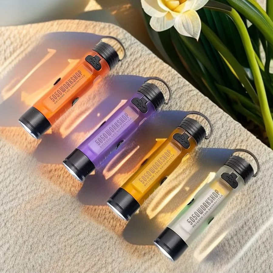Gopeak LED Taschen-Mini-Taschenlampe als Schlüsselanhänger in Orange mit Magnet und Akku - Bild 4