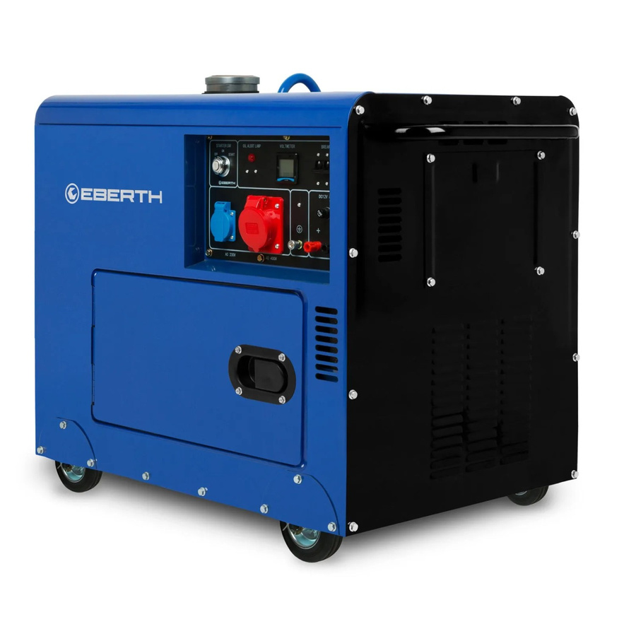 Eberth Notstromaggregat Diesel mit 5000 Watt, 10 PS 4-Takt Motor, E-Start, Blau - Bild 2