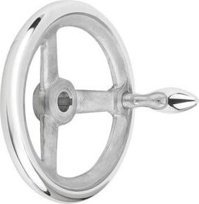 KIPP Handrad DIN950 200 Aluminium Passbohrung 22H7 in Silber poliert - Bild 1