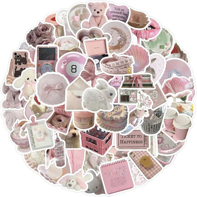 Charile Cartoon Aufkleber, pink, paper - Bild 1