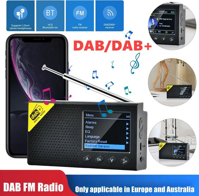 APWIKOGER Tragbares DAB/DAB+ und FM Radio mit Bluetooth 5.0 in Schwarz - Bild 1