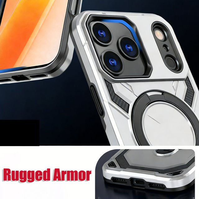 Original Defender MagSafe Magnetische Hülle für iPhone in Grau, Stoßfeste Kabellose Ladehülle - Bild 1