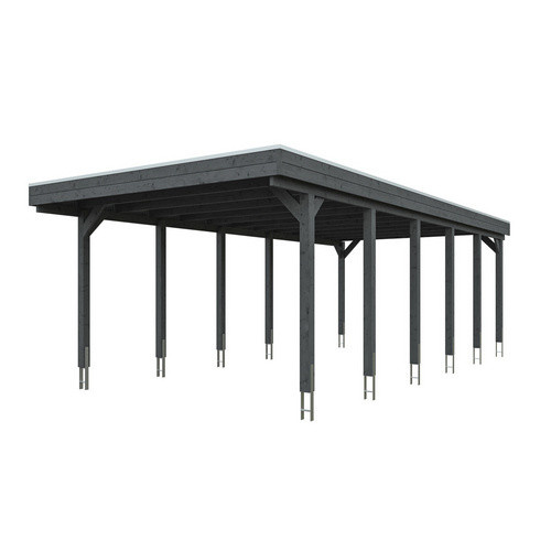 SKANHOLZ Carport Friesland aus Fichte mit Stahl-Dachplatten in Grau, B: 402 cm, T: 860 cm - Bild 3