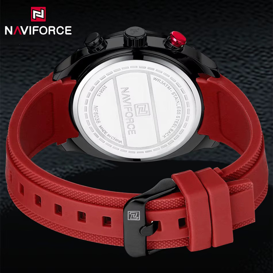 NAVIFORCE Armbanduhr, Quarz, Silikonarmband, Schwarz, Herren - Bild 5