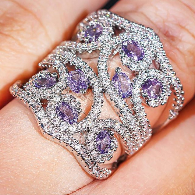 Huitan Damen-Ring, Silber, Zirkonia, Verlobung - Bild 1