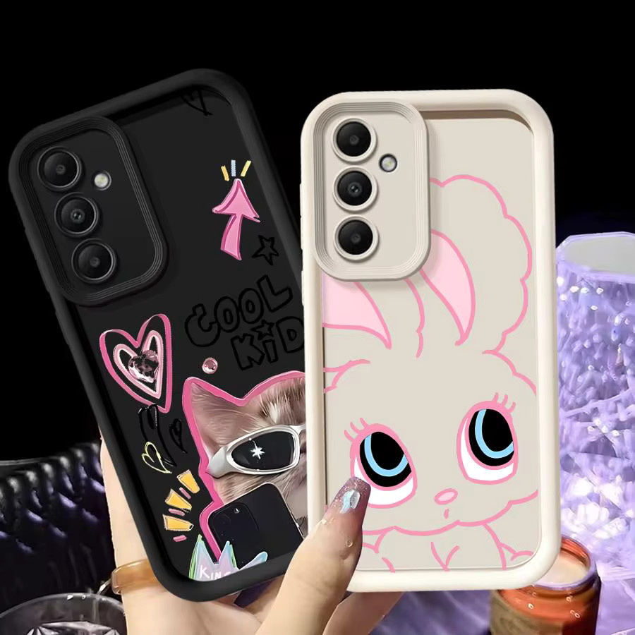 Handyhülle mit Hasen- und Katzen-Design für Samsung Galaxy A-Serie (A12, A13, A15, A16, A23, A26, A32, A34, A35, A36, A51, A53, A54, A56, A71, A72, A73) - Bild 1