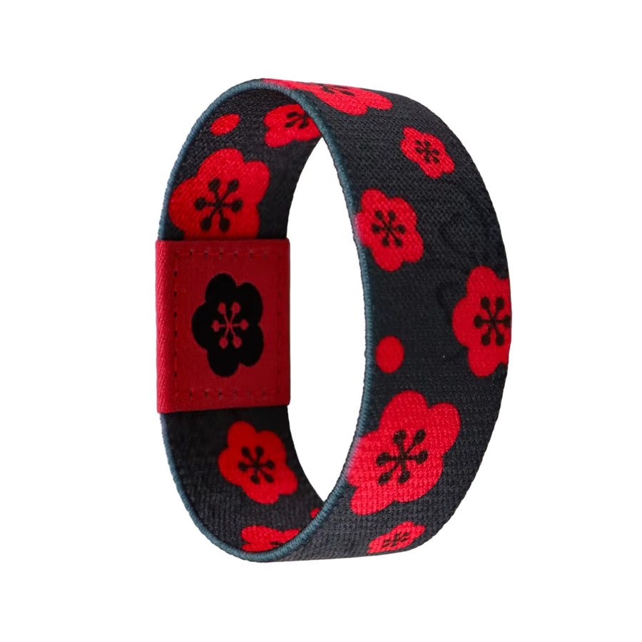 Ramulus Armband, Rote Blumen Kirschblüten, elastisch, Damen und Herren - Bild 2