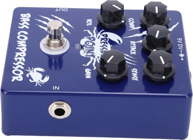 Fishine CP45 Bass Kompressor Pedal mit True Bypass und Aluminiumgehäuse in Schwarz - Bild 1