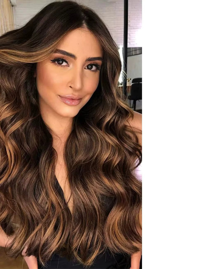 Jeedou Clip-in-Haarverlängerungen, 4 Stück, braun-blond, Damen - Bild 4