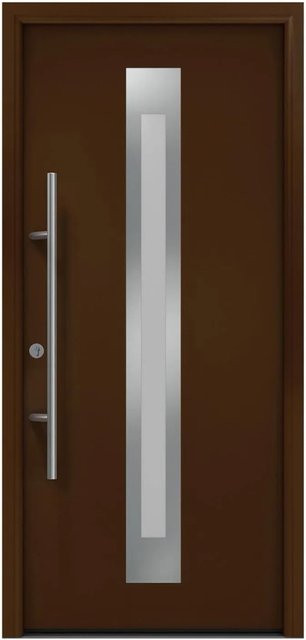 EcoStar Haustür Isopro Secur IPS 770S mit Glaseinsatz, Terrabraun, B: 110 cm, H: 210 cm, DIN Links, RC2 - Bild 1