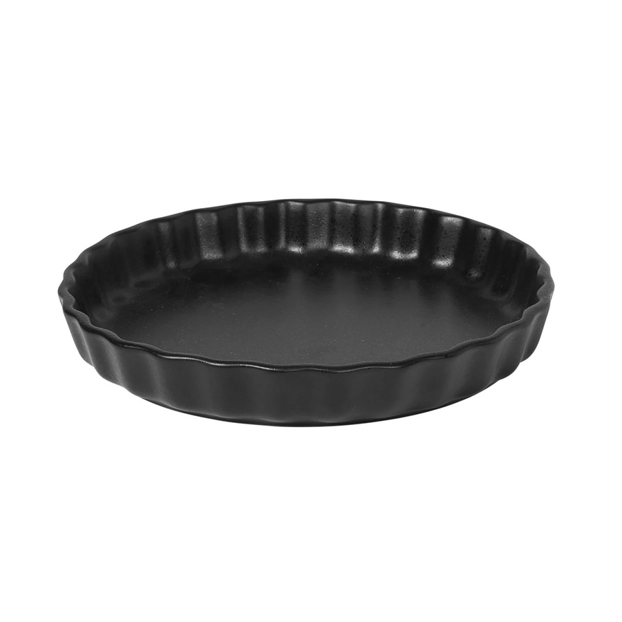 Broste Copenhagen Vig Ofenfeste Tortenplatte aus glasiertem Steinzeug, Schwarz, Durchmesser: 25 cm, Höhe: 4 cm - Bild 1