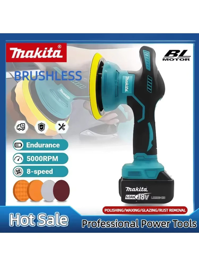 Makita Akku-Polierer mit 8 Gängen und digitaler Anzeige für 18V LXT Lithium-Ionen-Akkus - Bild 5