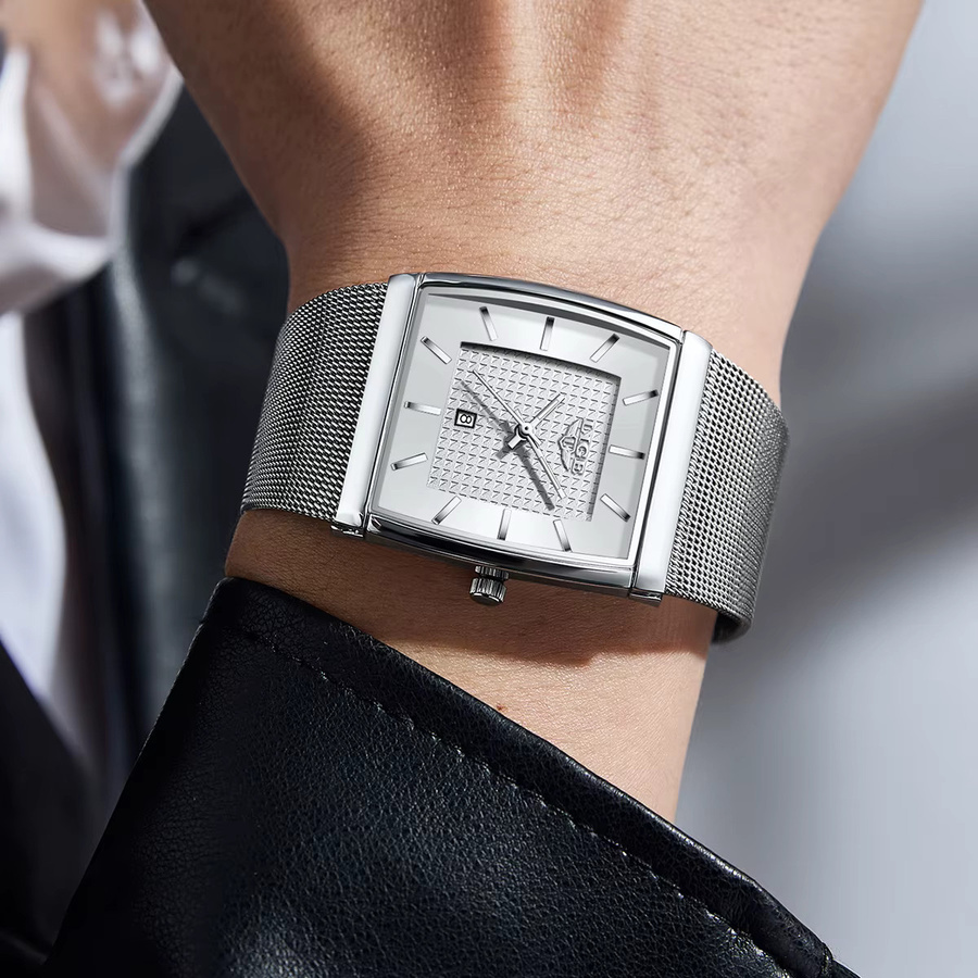 LIGE Armbanduhr, Quarz, Edelstahl, Silber, Herren, Datumsanzeige - Bild 4