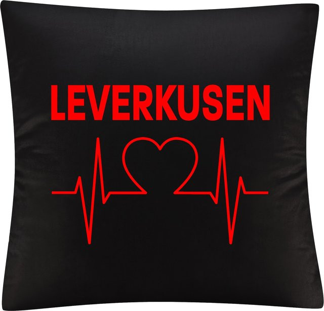 multifanshop Kissenbezug Leverkusen Herzschlag Druck Rot - Bild 1