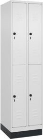 C+P Doppelstock-Spind Classic PLUS mit Sockel, 2 Abteile, Farbe RAL 9016 Verkehrsweiß, H x B x T: 195 x 50 x 50 cm - Bild 1