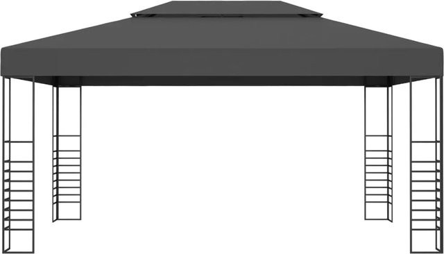 vidaXL Pavillon Modell 1 in Anthrazit mit Stahlgestell und Polyester-Stoff B/T: 400 x 300 cm, Höhe: 270 cm - Bild 1