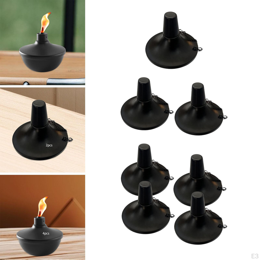 HappyToy Metallfackel aus Eisen und Edelstahl in Schwarz für Outdoor-Beleuchtung im 2er-Set - Bild 3