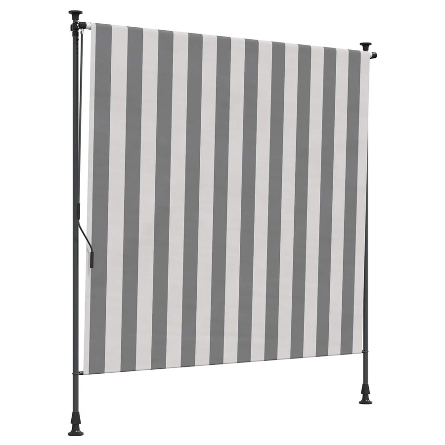 vidaXL Outdoor Rollo in Anthrazit und Weiß aus Polyester und Aluminium, B/H: 100 x 270 cm - Bild 2