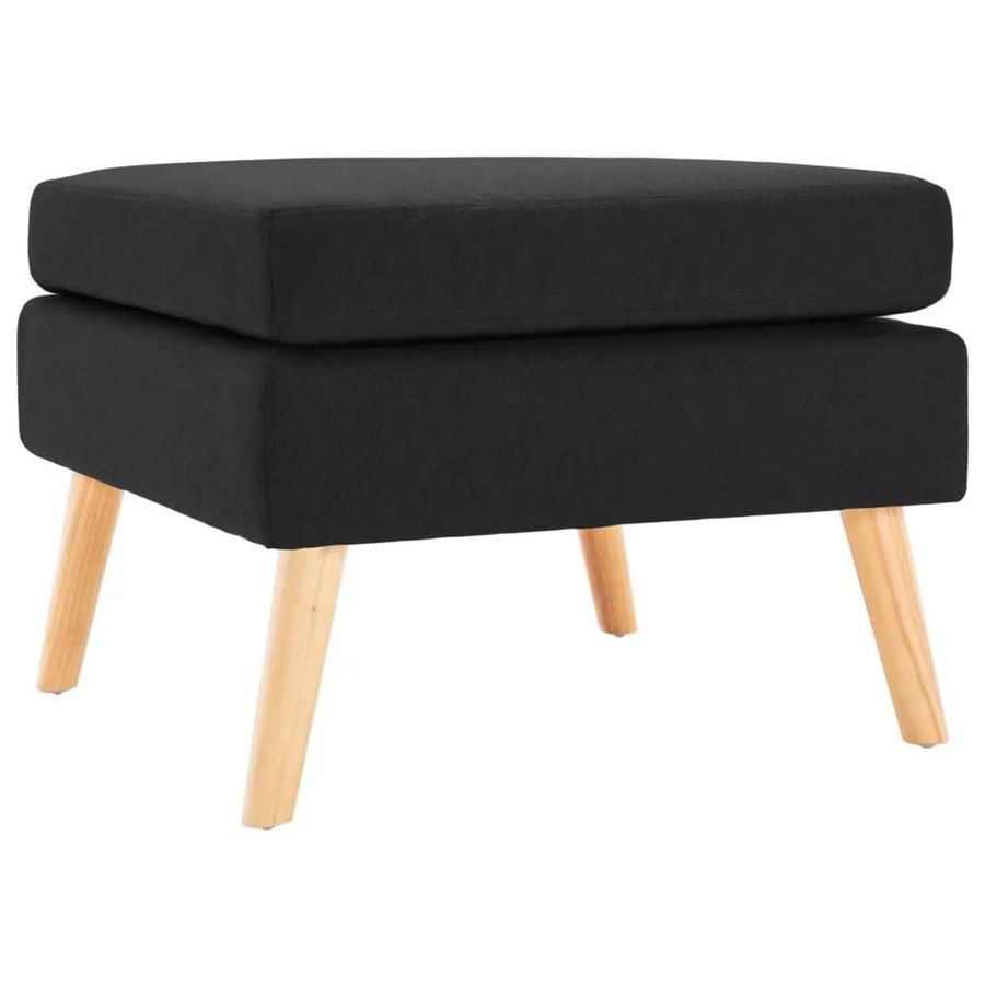 vidaXL Fußhocker Schwarz aus Stoff mit Holzgestell B/T/H: 54,0 x 43,5 x 43,5 cm - Bild 2