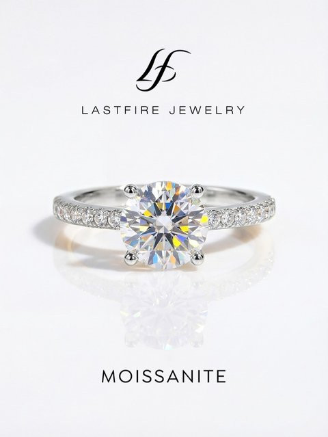DWJ Ring, 925 Silber, Moissanit, Diamant, Damen - Bild 1