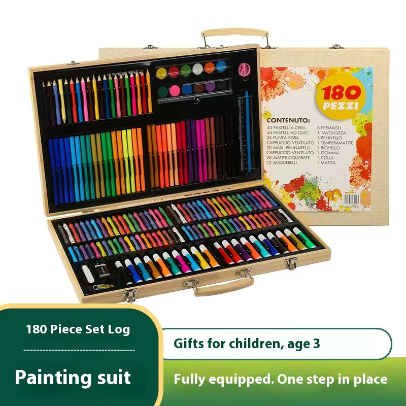 180-teiliges Ölpastell-Set mit Aquarell-Kreiden und Buntstiften in Mehrfarbig für Kinder ab 3 Jahren - Bild 4