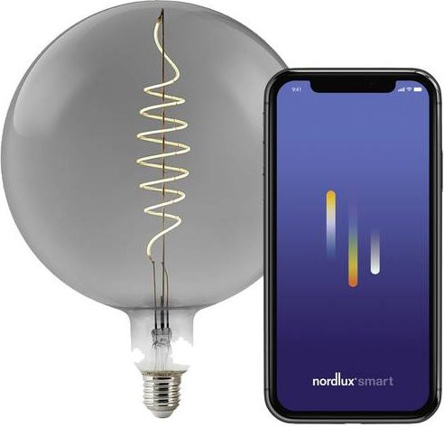 Nordlux LED Globeform E27 Leuchtmittel in Rauchglas, dimmbar, Warmweiß, 4.70W, Grau - Bild 1