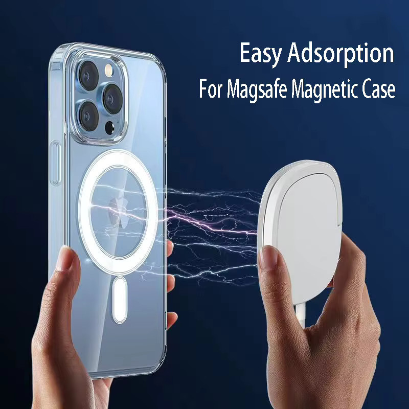 Transparente MagSafe kompatible Schutzhülle mit magnetischer kabelloser Ladefunktion für iPhone 11 12 13 14 15 Pro Max Mini X XR 7 8 Plus SE aus Acryl - Bild 4