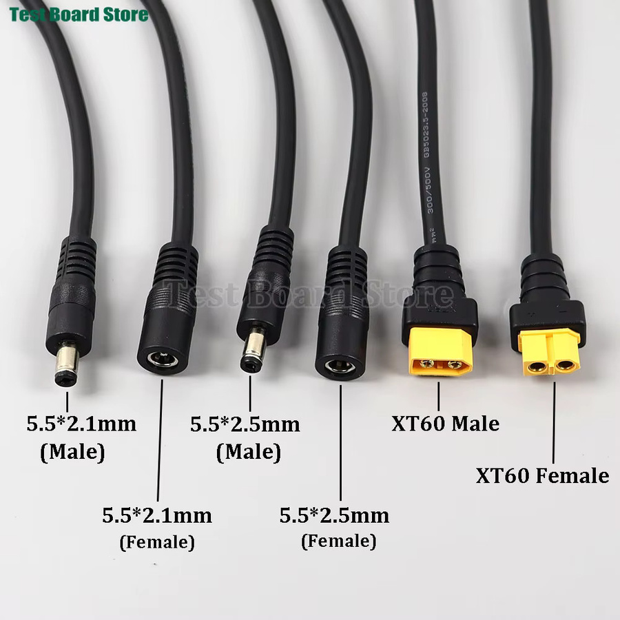 XT60 auf DC 5,5x2,1mm/5,5x2,5mm Stromkabel Akku-Ladeadapter, Schwarz, 15A - Bild 2
