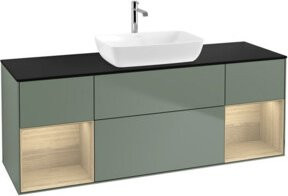 V&B Waschtischunterschrank Finion Wandbeleuchtung in Eiche lackiert, Breite: 160 cm, Tiefe: 50,1 cm, Höhe: 50,1 cm - Bild 1