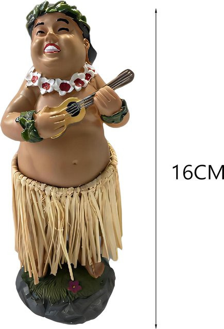 Hawaiianische tanzende Mädchen Dekoration als Wackelkopf-Puppe mit Gitarre in Multicolour - Bild 1