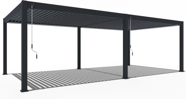 Weide Deluxe Plus Aluminium Pavillon mit Lamellendach in Anthrazit, B/T: 800 x 400 cm, freistehend - Bild 1