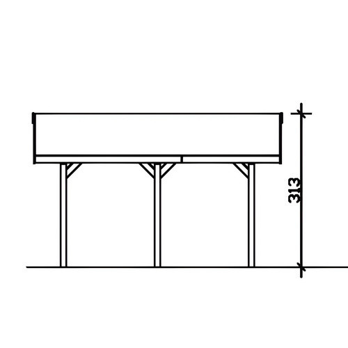 Skan Holz Carport Wallgau Satteldach aus Nadelholz in Grau mit Dachschindeln B/T: 380 x 500 cm, Höhe: 313 cm - Bild 3