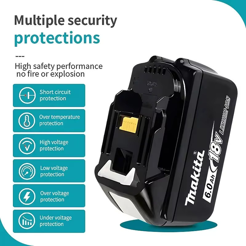 Makita Akku 18 V mit 6,0 Ah für Elektrowerkzeuge in Schwarz - Bild 3