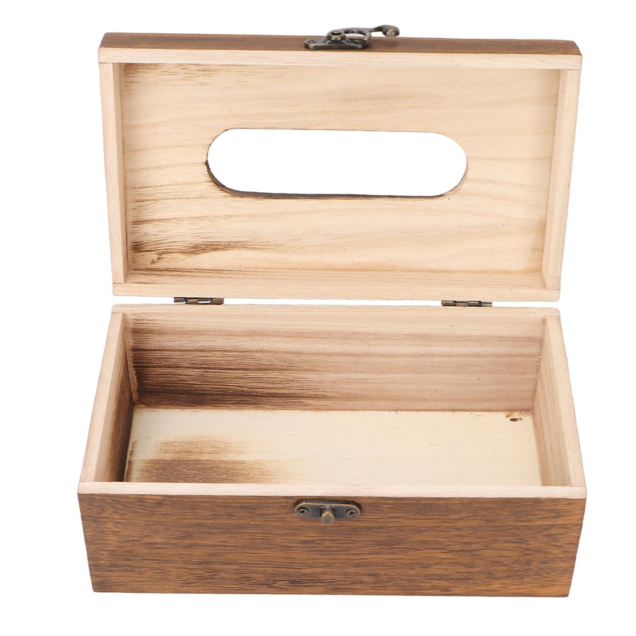 Dekorative Vintage Taschentuchbox aus Paulownia-Massivholz in Braun von shoemst - Bild 3