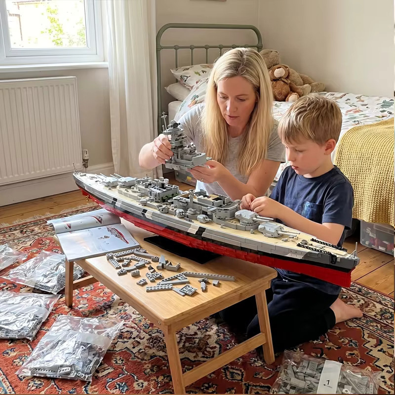 barweer Militärisches Schlachtschiff der Bismarck-Klasse, Klemmbausteine, 2686 Teile - Bild 7